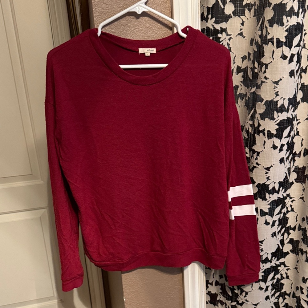 Wet Seal Red Long Sleeve Blouse